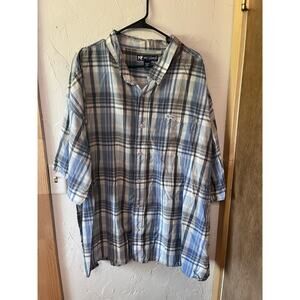 Big Dogs Plaid Short Sleeved Button Up Sz 5X‎